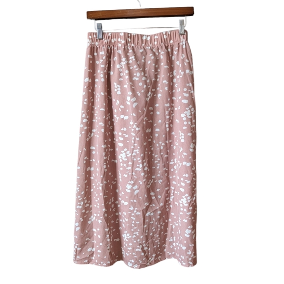 🌻2 for $20 | Pink & White Speckled Jaguar Print Shein Mido Skirt Size Large - Picture 2 of 6
